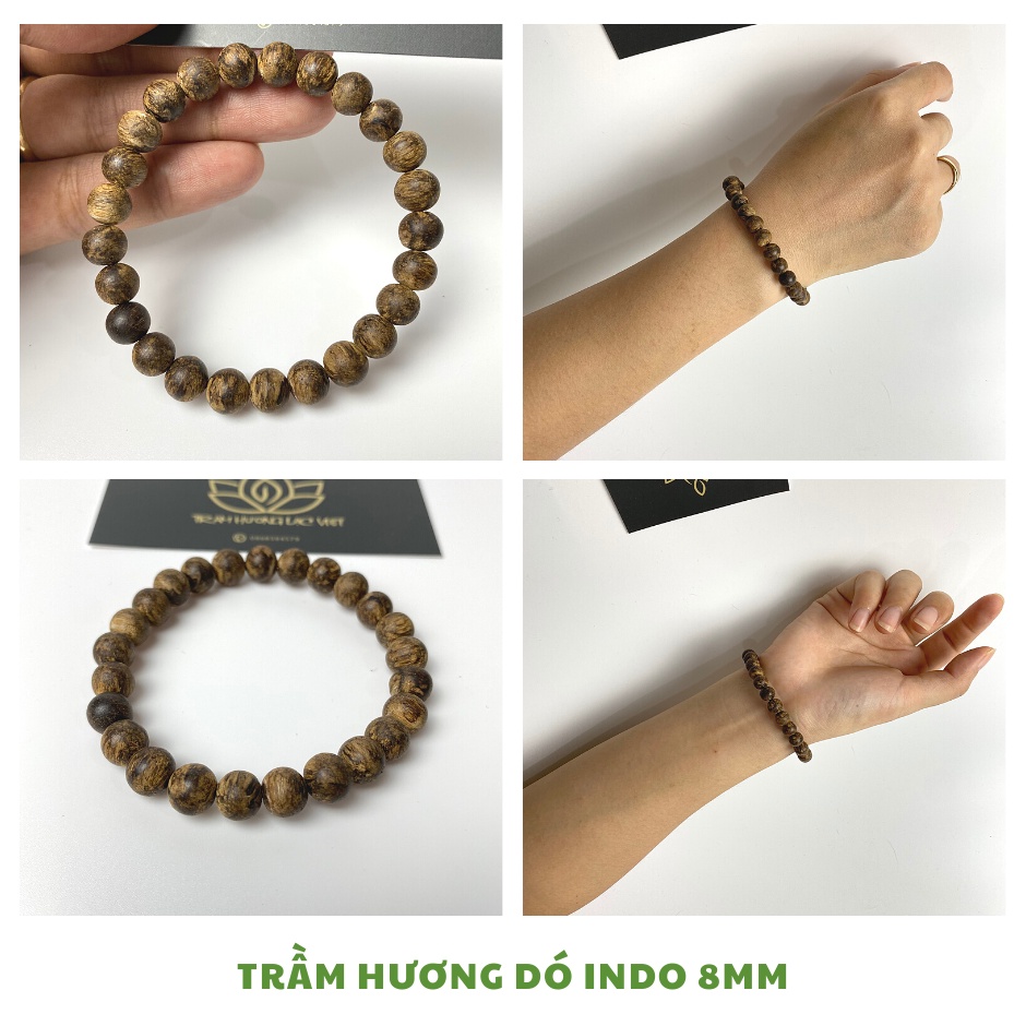 Vòng Tay Trầm Hương Dó Dây INDO Hạt Tròn cho Nam và Nữ Đủ Size | Tông Trầm VIP Đẳng Cấp - Hương Trầm Nồng Mạnh Vĩnh Viễn