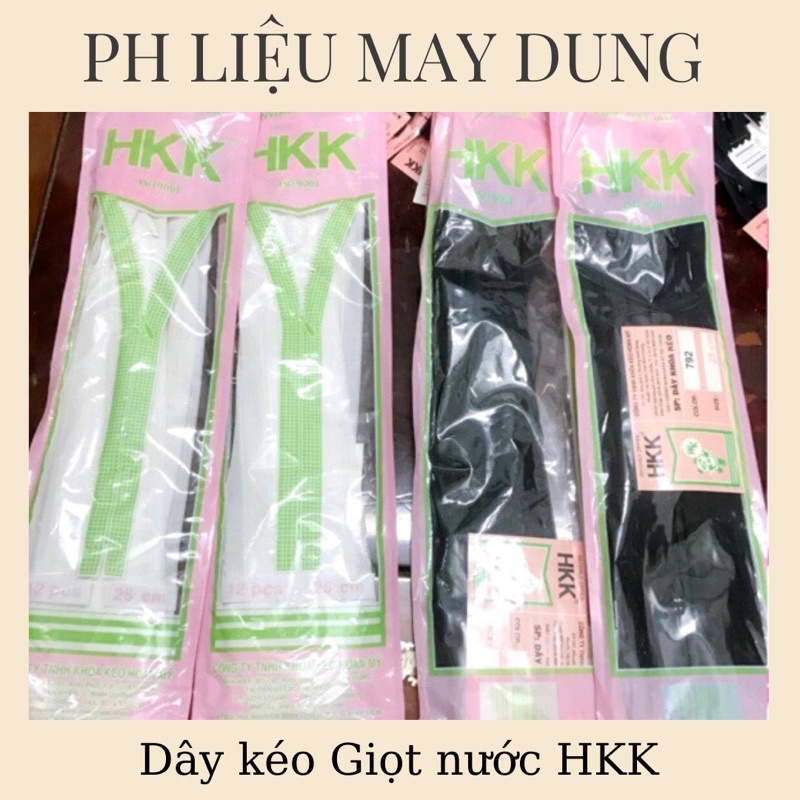 Dây kéo giọt lệ 25cm HKK