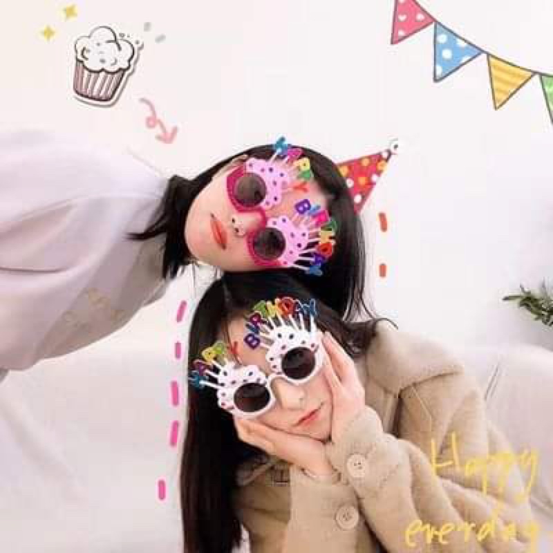 Mắt kính sinh nhật vui nhộn, kính ngộ nghĩnh happy birthday - 1 cây