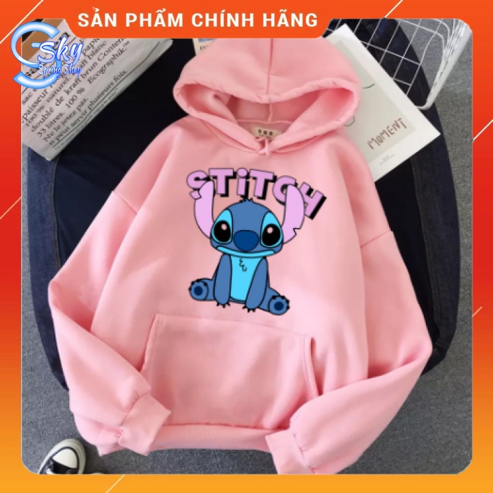 ÁO HOODIE UNISEX  IN HÌNH STITCH NGỒI XUỘM SIÊU CUTE
