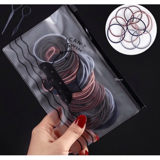 100 Dây Cột Tóc Hàn Quốc Kèm Túi Zip