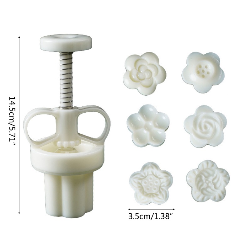 Khuôn Nhựa Làm Bánh Trung Thu 25g Hình Hoa Dễ Thương