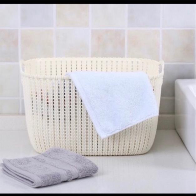 [Kho sỉ]  Rổ nhựa Hàn Quốc đan mây có quai cầm,sọt đựng quần áo
