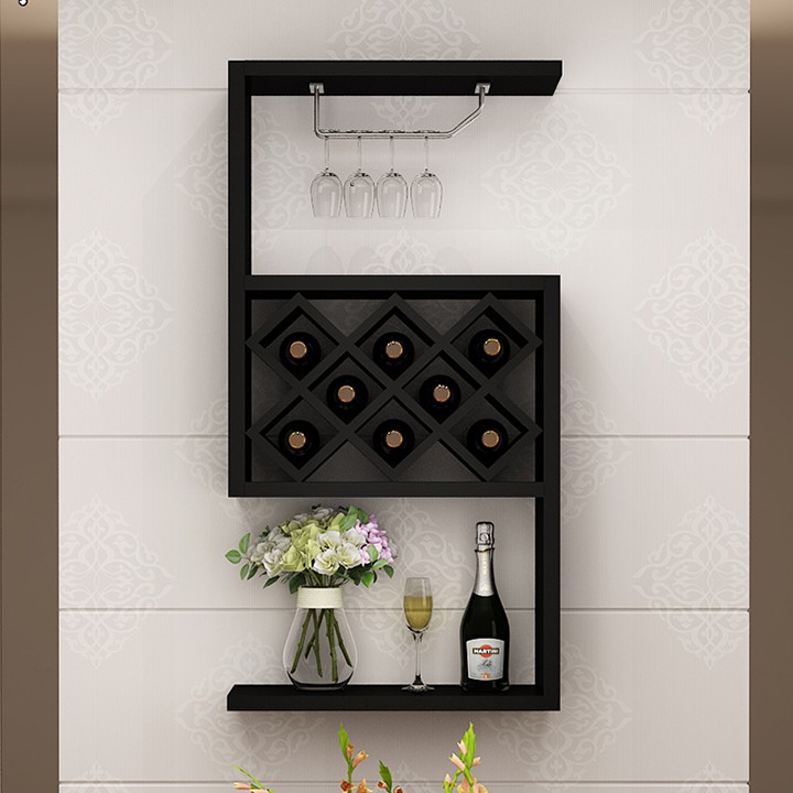 Kệ để rượu vang treo tường bằng gỗ sang trọng- Kệ tủ vang gắn tường DH-BGK2045