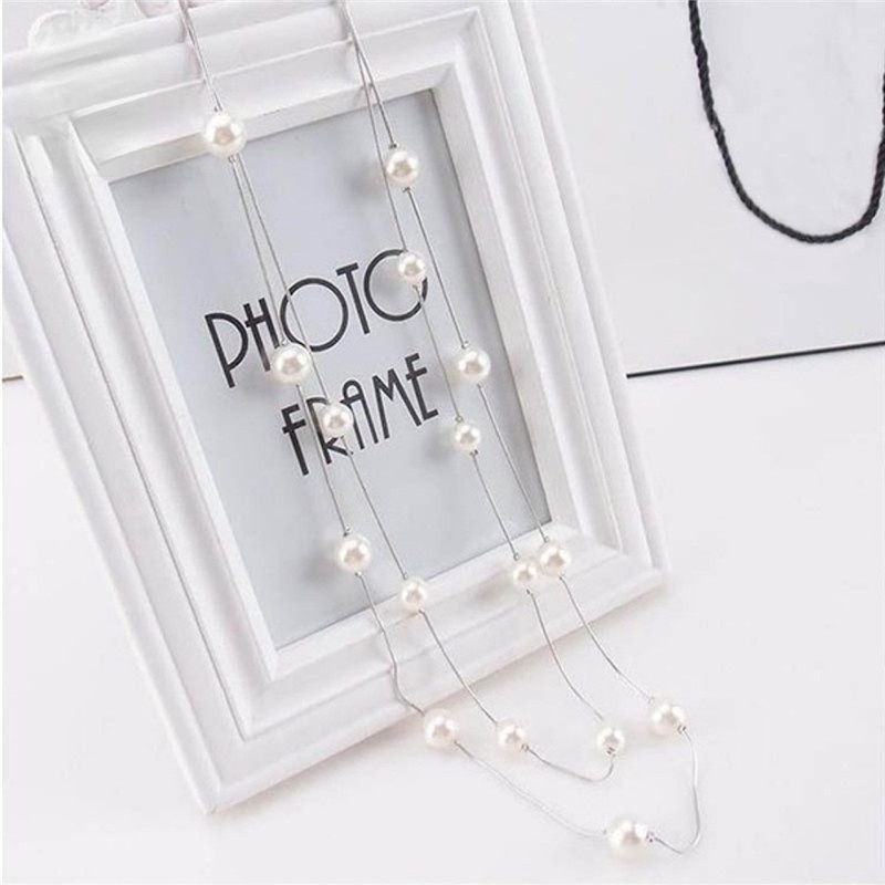 Vòng cổ Hai Lớp Đính Ngọc Trai Nhân Tạo Thời Trang Dành Cho Nữ