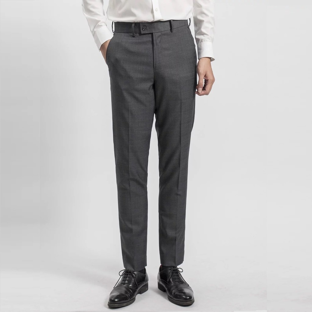 Quần Tây Nam Aristino ATR00808 Quần Âu Nam Màu Xám 36 Kẻ Dáng Slim Fit Vải Polyester
