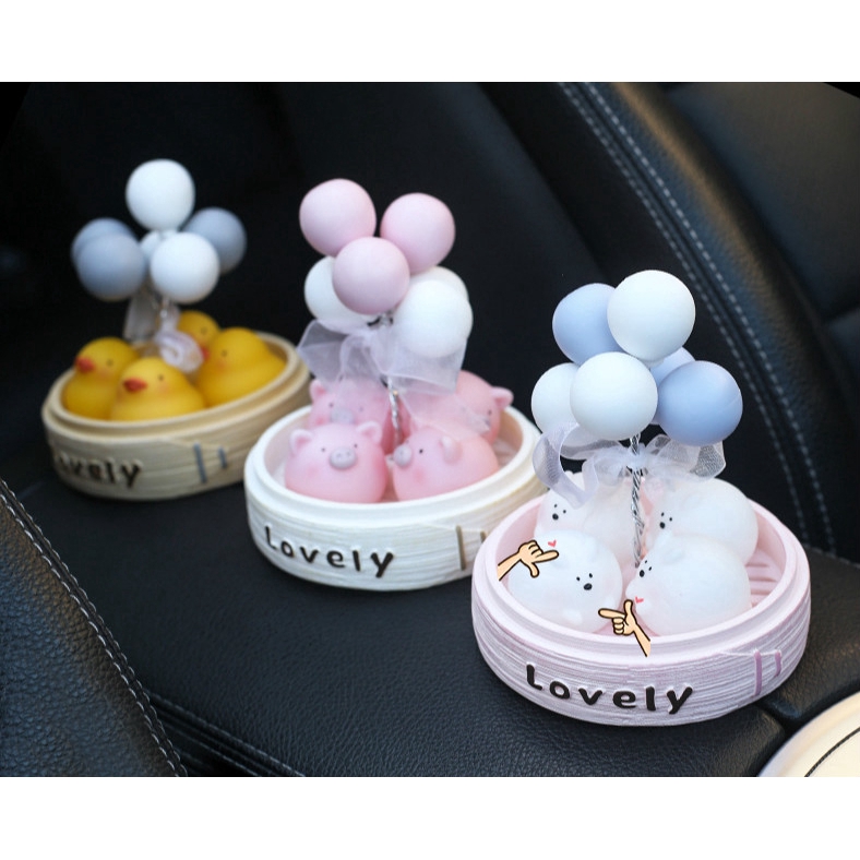 Bộ 5 Búp Bê Hình Chim Cánh Cụt / Thỏ / Chim Cánh Cụt Dễ Thương Trang Trí Bảng Điều Khiển Xe Hơi