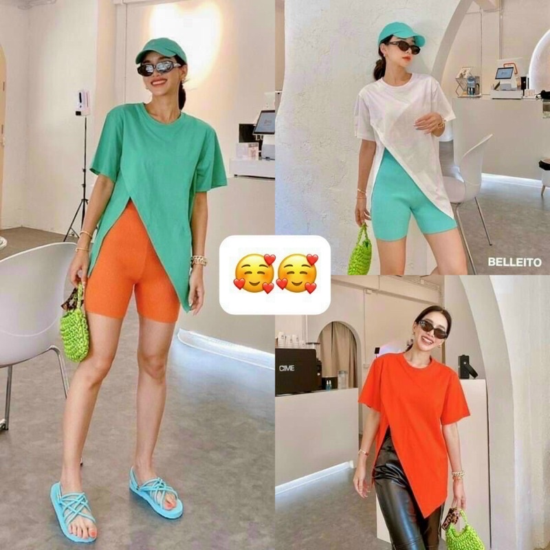 Hình thật trải sàn cận chất Quần ngố borip lưng đai thun full màu