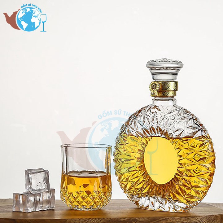 Chai thủy tinh/ Bình thủy tinh đựng rượu đông trùng 500ml