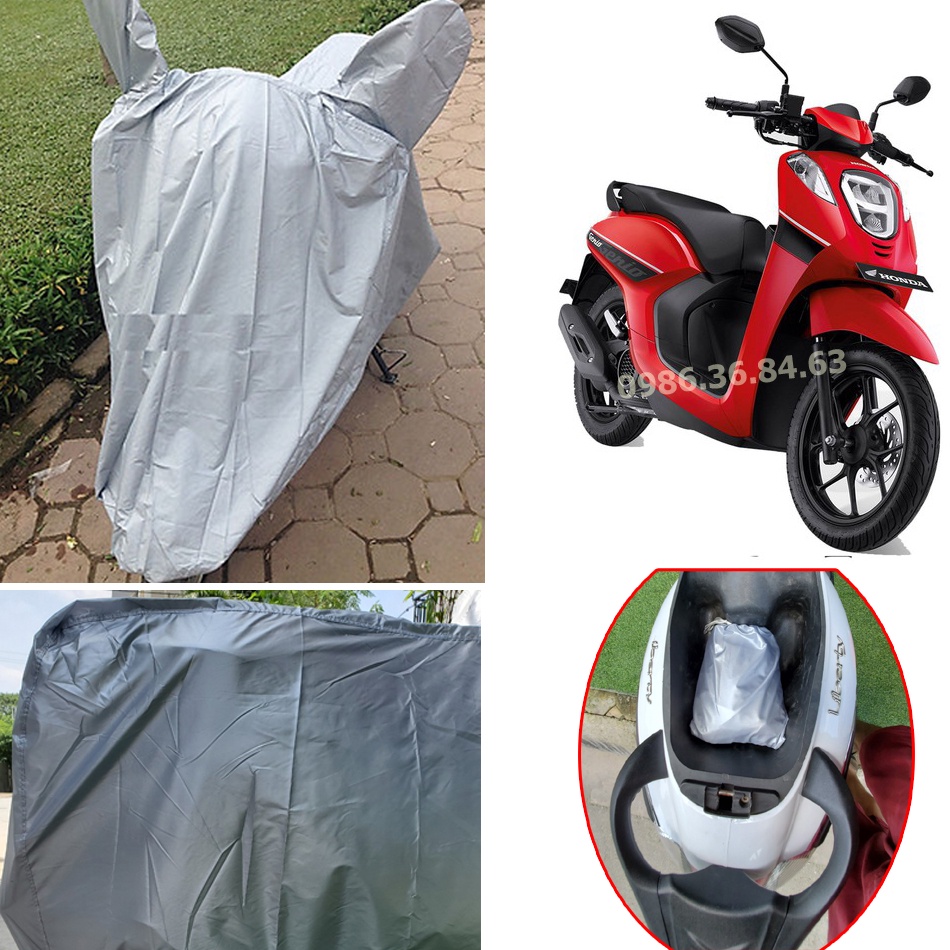 Áo Trùm Xe Máy Thông Minh Cao Cấp Có Tai Gương Vải Dù Oxford Siêu Bền