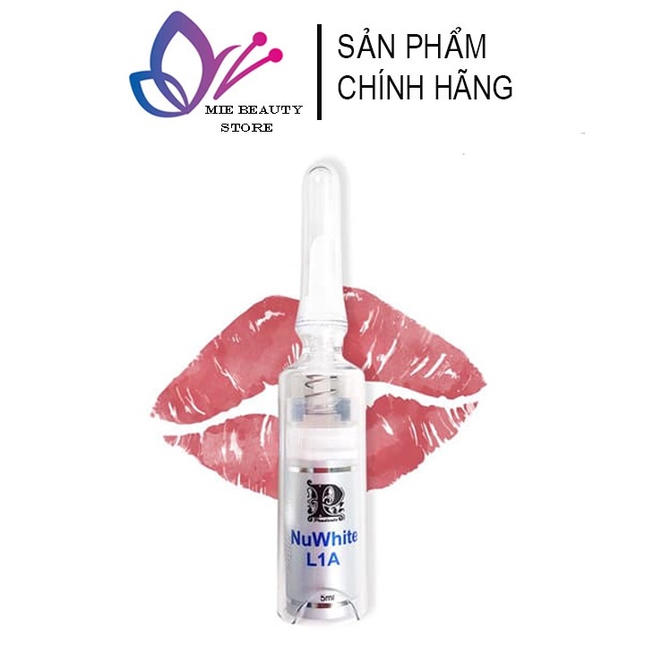 Kem Hồng Môi Nuwhite L1A 5ml, Kem Dưỡng Môi L1A Biowhite Mibiti Prudente Khử Thâm Môi Hồng Hào Căng Bóng