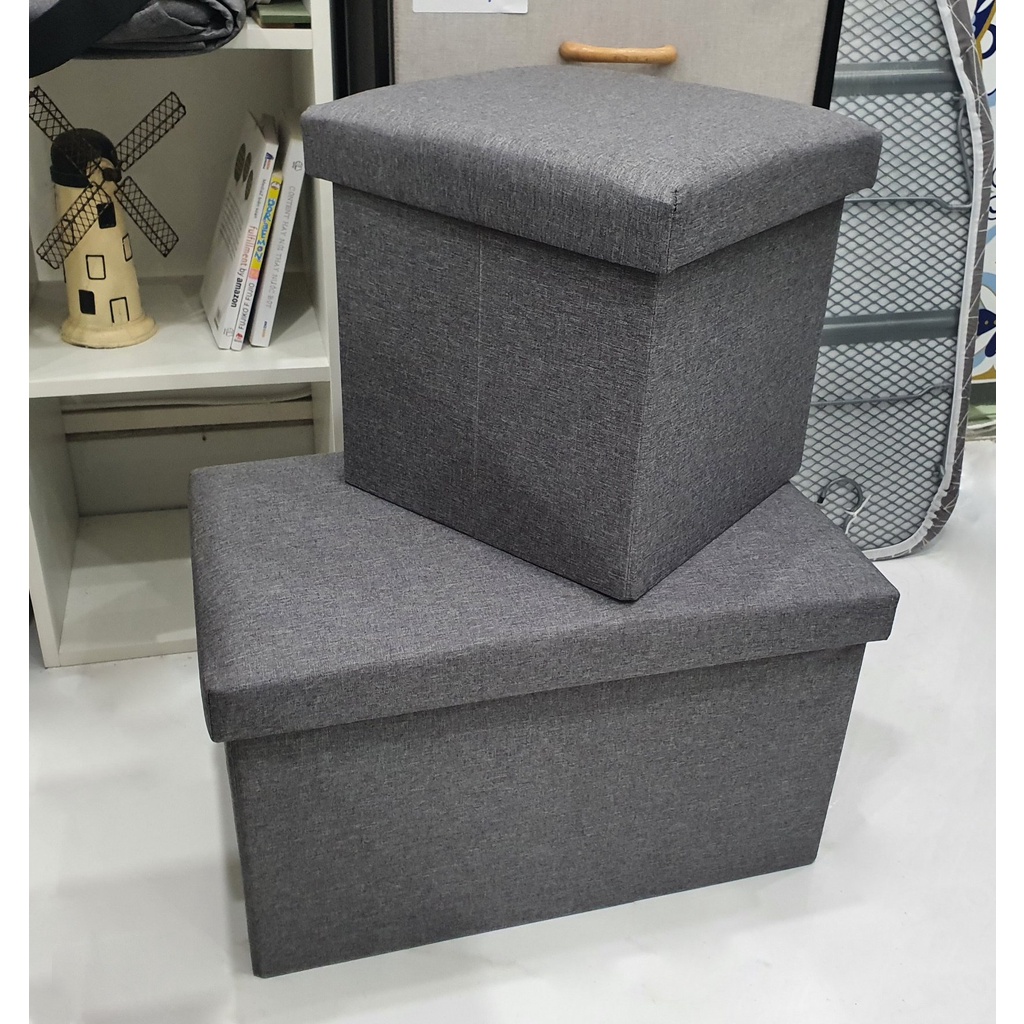 Hộp vải đựng đồ đa năng kiêm ghế ngồi khung gỗ chắc chắn chịu lực Oron