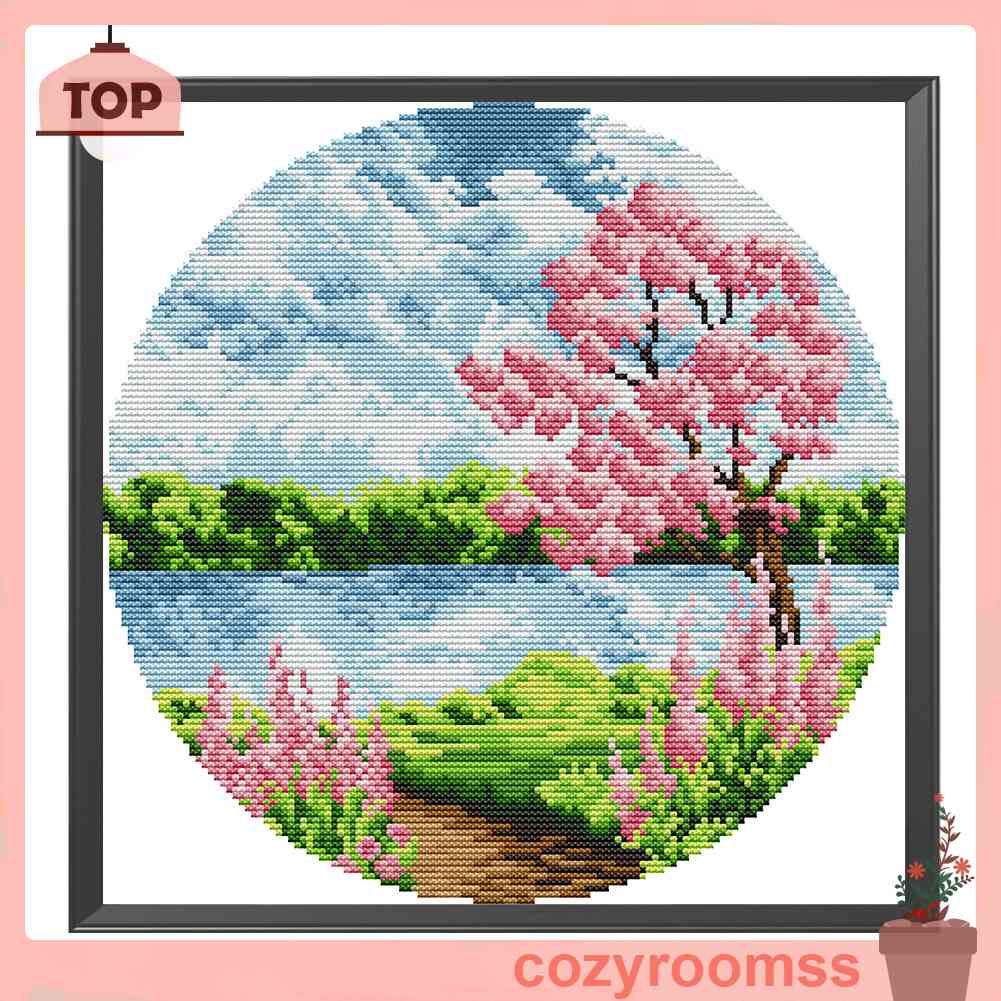 Tranh Thêu Chữ Thập 14CT DIY Hình Thung Lũng Sông
