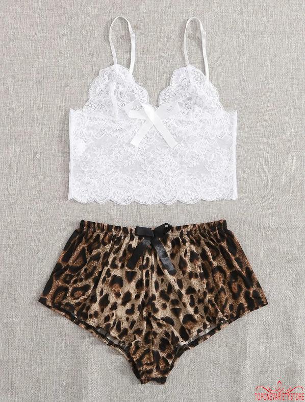 Set áo ngực kèm quần ngắn in họa tiết da báo thời trang quyến rũ cho nữ | BigBuy360 - bigbuy360.vn