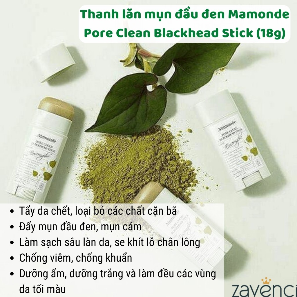 Thanh lăn mụn đầu đen MAMONDE Tẩy Da Chết Pore Clean Blackhead Stick Giúp Se Khít Lỗ Chân Lông Kiềm Dầu (18g)