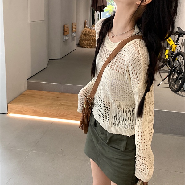 Áo sweater PERTY dệt kim mỏng chống nắng thời trang mùa hè Hàn Quốc cho nữ