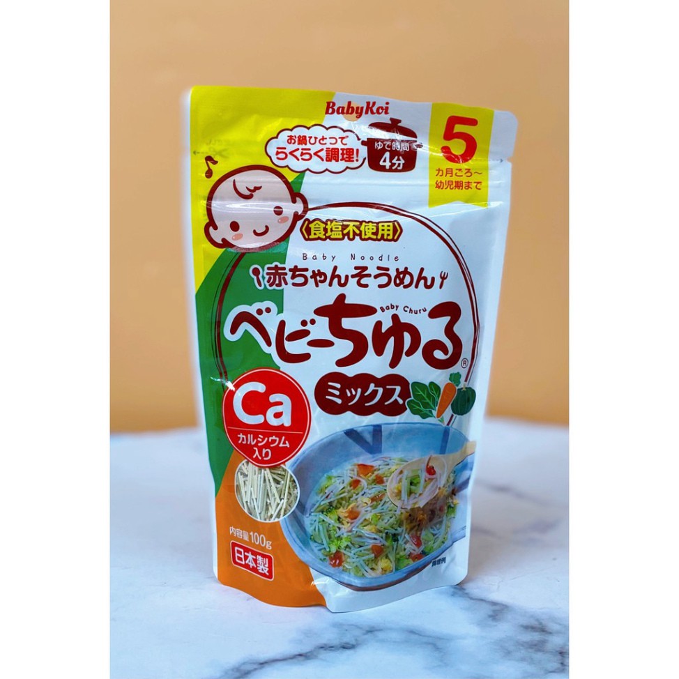 Mì Somen rau củ Baby Churu cho bé ăn dặm từ 5 tháng (date 2022)
