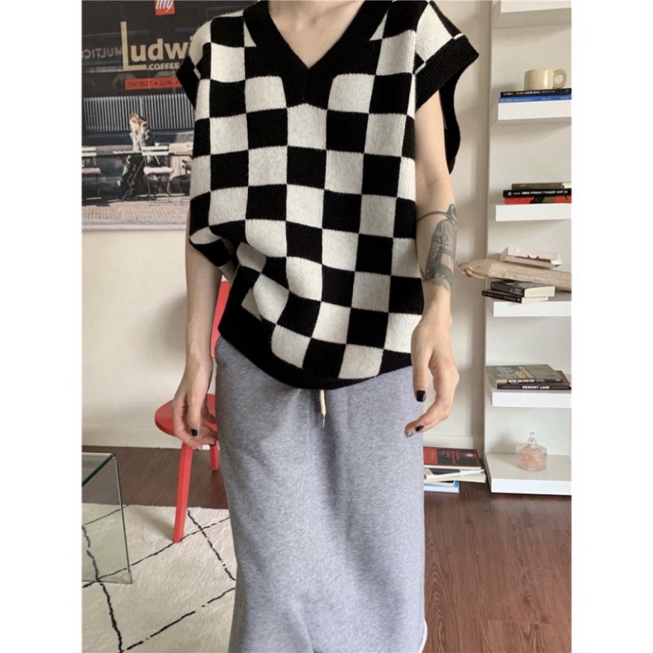 Gile Len Nữ GUMAX Ullzang, Áo Gile Len Cổ Chữ V Thời Trang Cao Cấp Hàng Quảng Châu | BigBuy360 - bigbuy360.vn