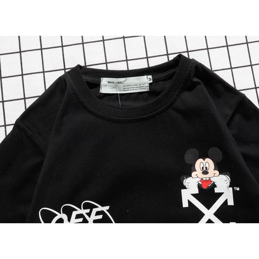 Áo Thun Off-White Tay Ngắn Chất Vải Cotton In Chữ Thời Trang