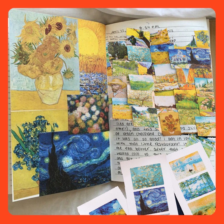 Set 10 Sticker Tranh Nghệ Thuật Van Gogh, Da Vinci, Monet Nổi Tiếng Ngẫu Nhiên Trang Trí Sổ Bullet Journal