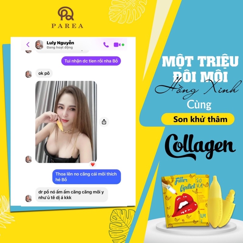 ☀ 𝗖𝗼́ 𝗦𝗔̆̃𝗡 Son Làm Hồng Môi Filler Lipstick Collagen, Son Khử Thâm Môi Parea Chính Hãng | BigBuy360 - bigbuy360.vn
