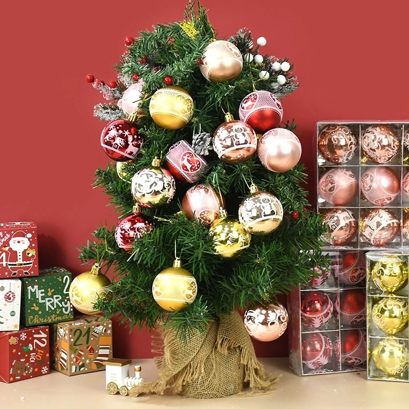 Hộp 9 Trái Châu / Bóng Sơn Màu Trang Trí Cây Thông Giáng Sinh