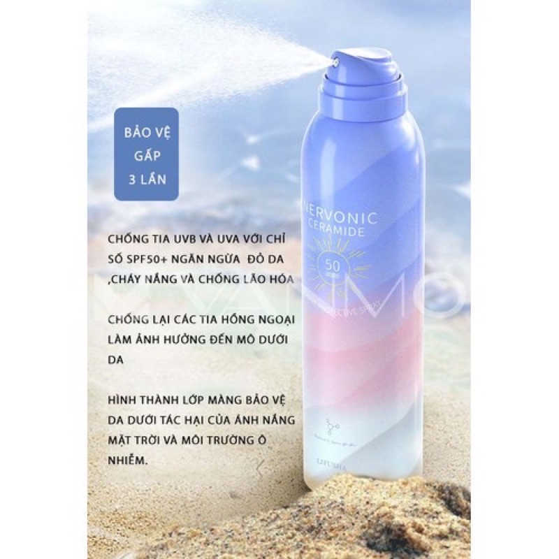 Kem Chống Nắng Dạng Xịt Nâng Tone Da, Kem Chống Nắng Dạng Xịt Lifusha 150ml