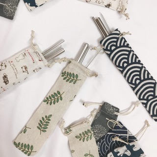 Set Ống Hút Kim Loại ỐNG HÚT KIM LOẠI ỐNG HÚT INOX Kèm Túi Đựng