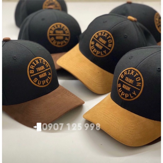 Nón kết da lộn logo BRIXTON