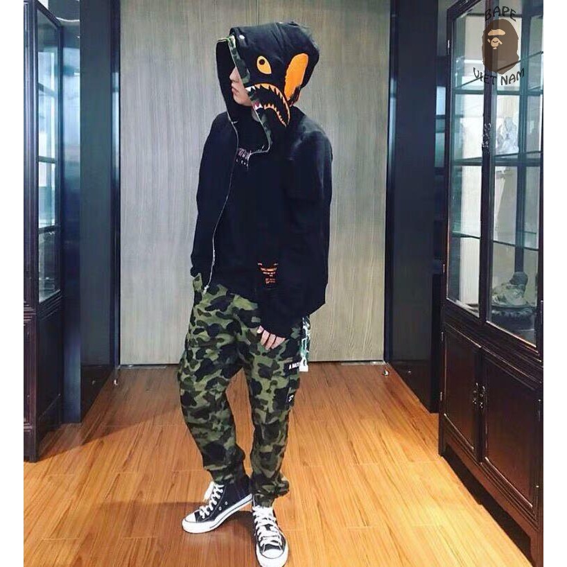 [Ảnh thật + FREESHIP] Jacket Bape Shark x Undefeated 2 mũ fullzip , Áo khoác Hoodie Bape Cá Ngáo | BigBuy360 - bigbuy360.vn