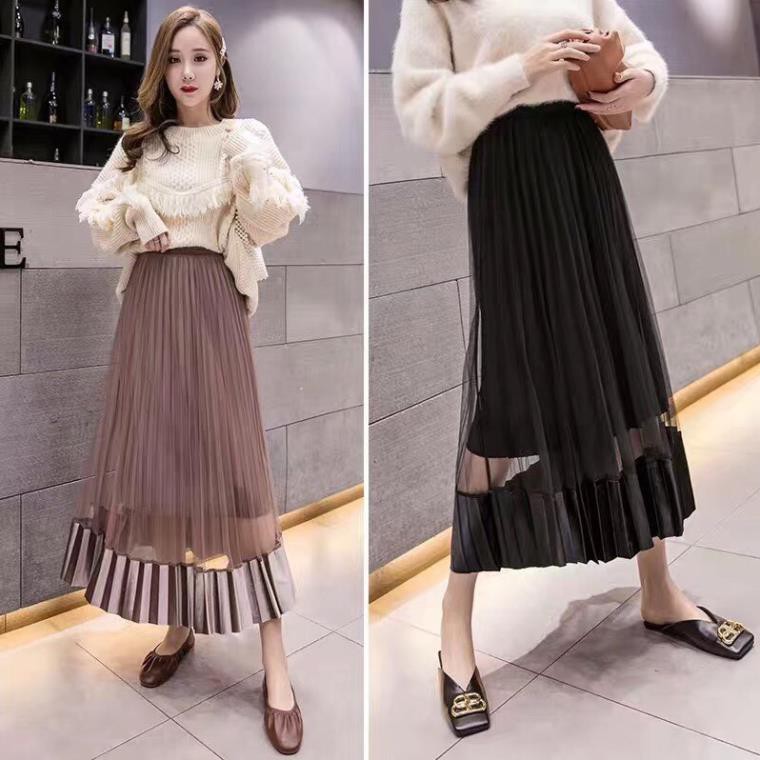 Chân Váy Xếp Ly Dáng Dài 2 Lớp Cực Điệu Cực Xinh | BigBuy360 - bigbuy360.vn