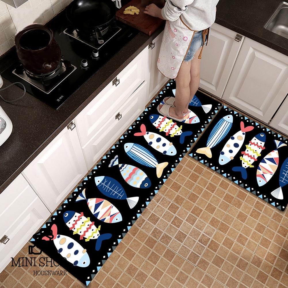 (1Tấm 40 x120Cm) Tấm Thảm Lau Chân Nhà Bếp Dài Chống Trượt Thấm Nước Cao Cấp