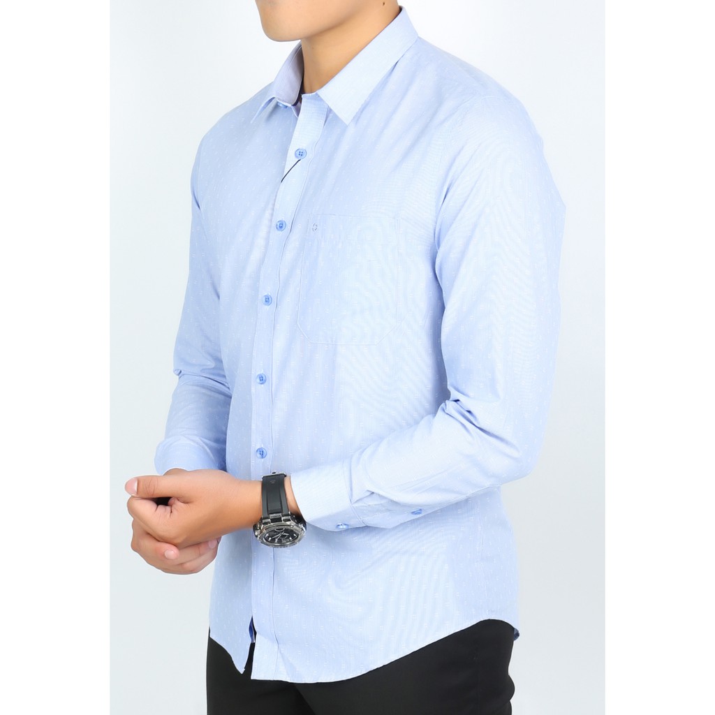 Áo sơ mi dài tay Owen Slimfit màu xanh nhạt họa tiết - AS90025D | BigBuy360 - bigbuy360.vn