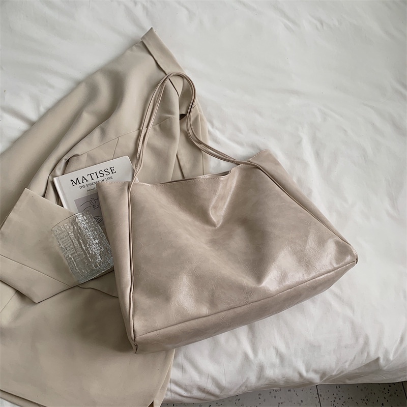 Túi Tote đeo vai cỡ lớn mềm mại thời trang mùa thu cho nữ 2021