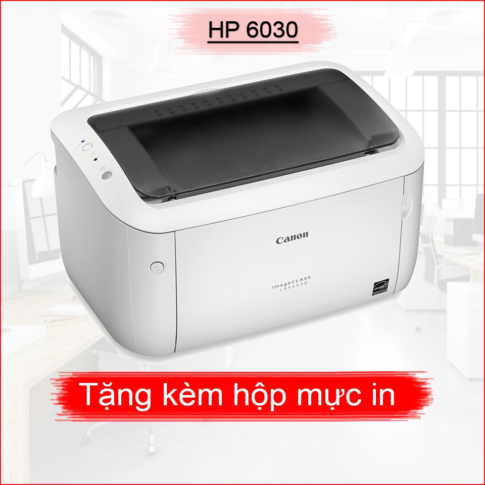 Máy in cũ 95% Canon LBP 6030 in khổ A4, A5 + Tặng hộp mực mới + dây cáp usb + dây nguồn mới