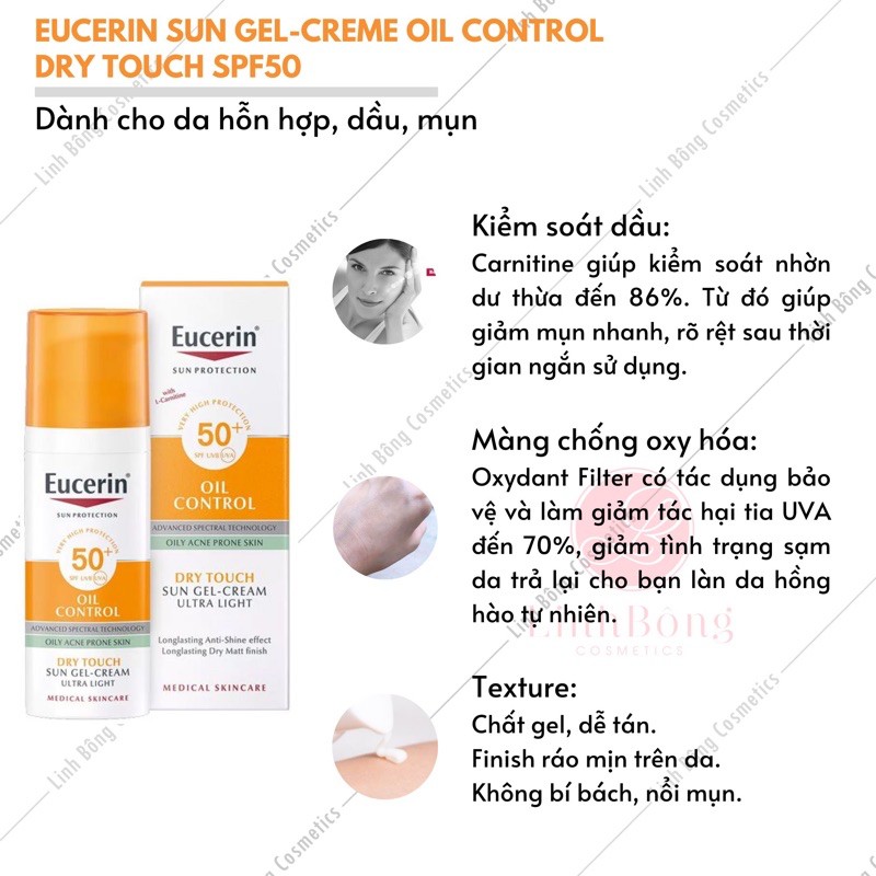 KEM CHỐNG NẮNG KIỀM DẦU EUCERIN OIL CONTROL DRY TOUCH SPF50+