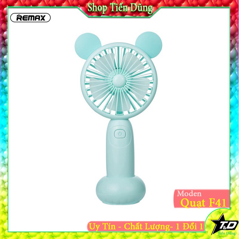 [Mã ELHA22 giảm 5% đơn 300K] Quạt cầm tay remax f41 handheld fan dòng 5 cách quạt xạc pin có đế chính hãng