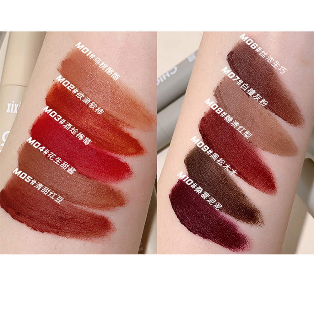 XIXI Son Môi Nhung Lì Hiệu Qibest Cho Màu Lì Lâu Trôi Kháng Nước Với 10 Kiểu Màu Tùy Chọn