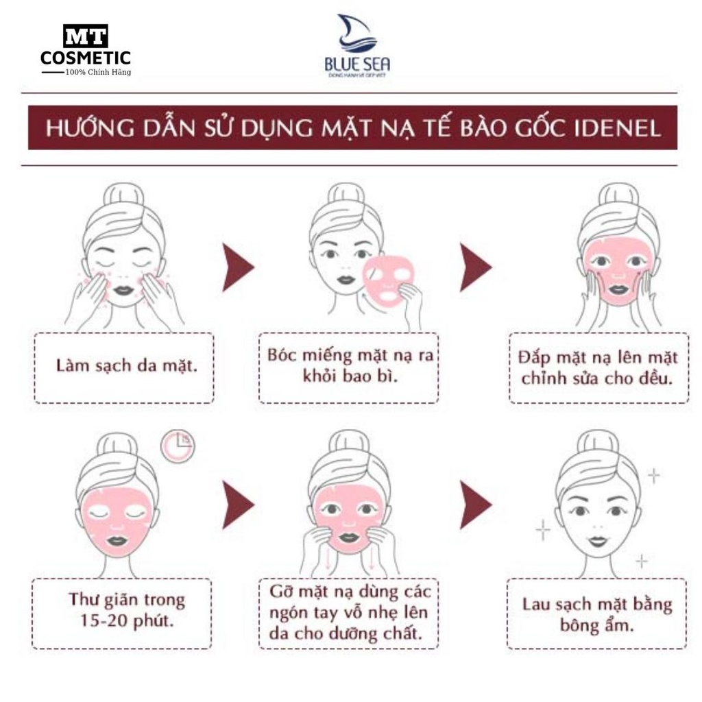 Mặt nạ tế bào gốc Idenel - 1 Miếng - Tăng cường độ ẩm, tạo độ căng bóng trên da - hỗ trợ Vi kim, lăn kim, peel