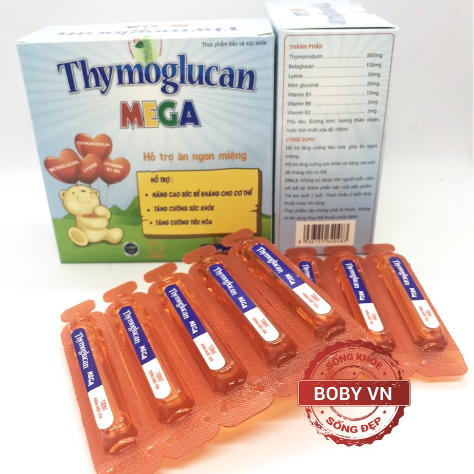 Thymoglucan Mega (Hộp 20 ống) - Hỗ trợ trẻ ăn ngon miệng, tăng cường đề kháng cho trẻ