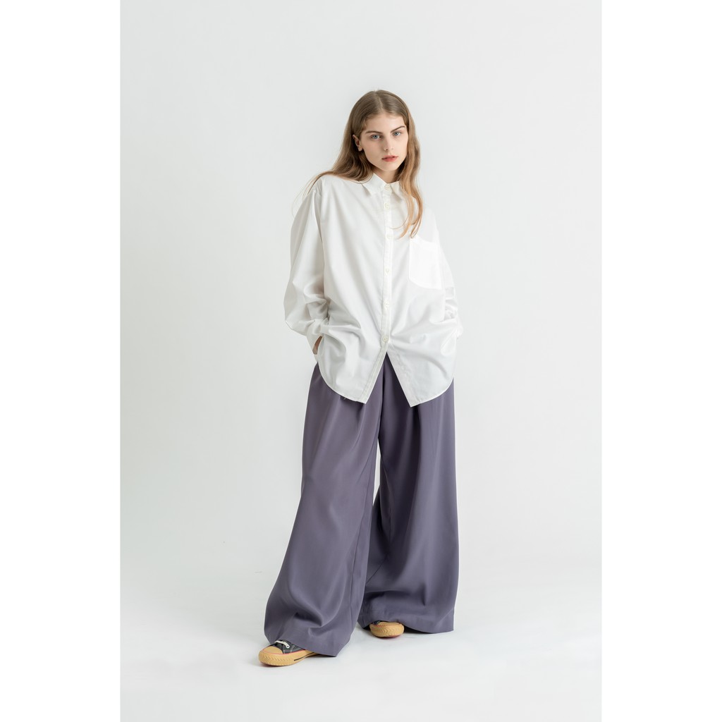 Áo sơ mi nữ KHÂU BY CQ màu trắng Oversized