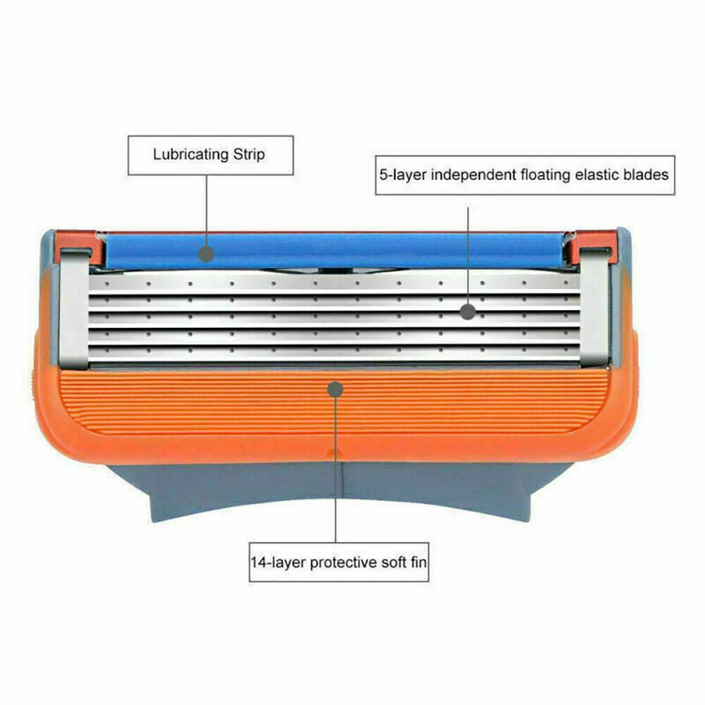 16Pcs For Gillette Fusion 5 Layer Men Razor Blade Refills Replacement Gift