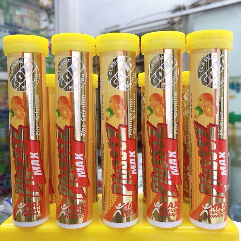 Sủi vitamin C Plusszmax vị cam, sủi Calcium vị đào tuýp 20 viên