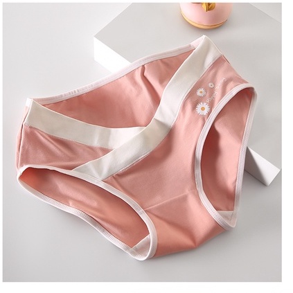 Quần Lót Bầu Hoa Cúc Cạp Chéo Vải Cotton Kháng Khuẩn Siêu Mềm Thoáng Khí