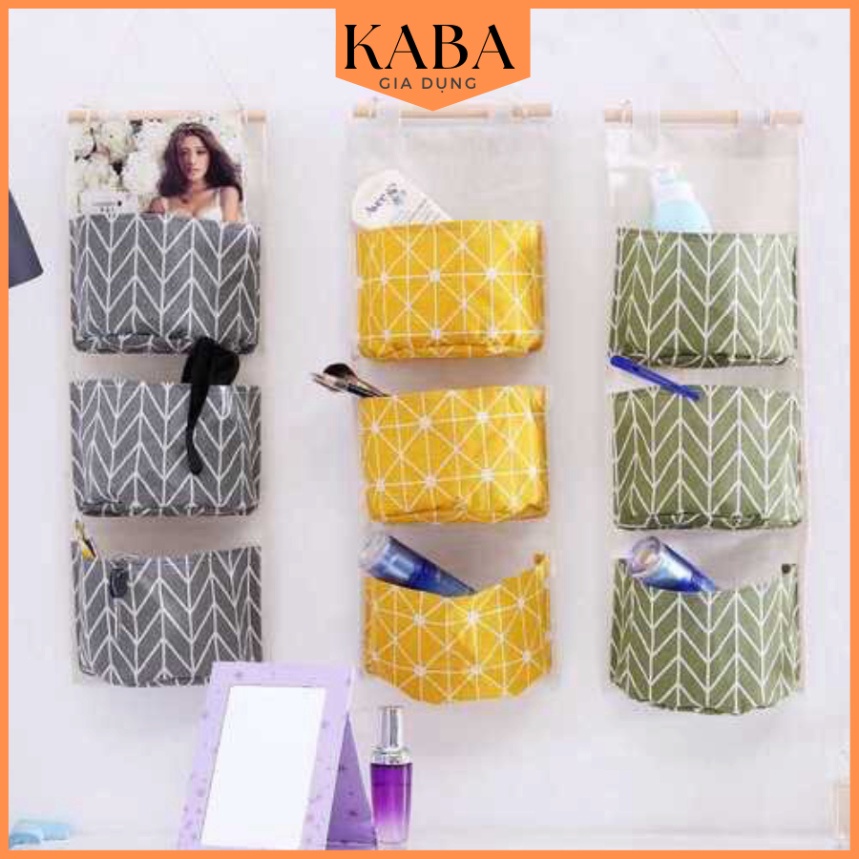 [HÀNG CÓ SẴN] Túi Vải Treo Tường 3 Ngăn Đa Năng, Tiện Lợi, Đựng Đồ Cá Nhân KABA