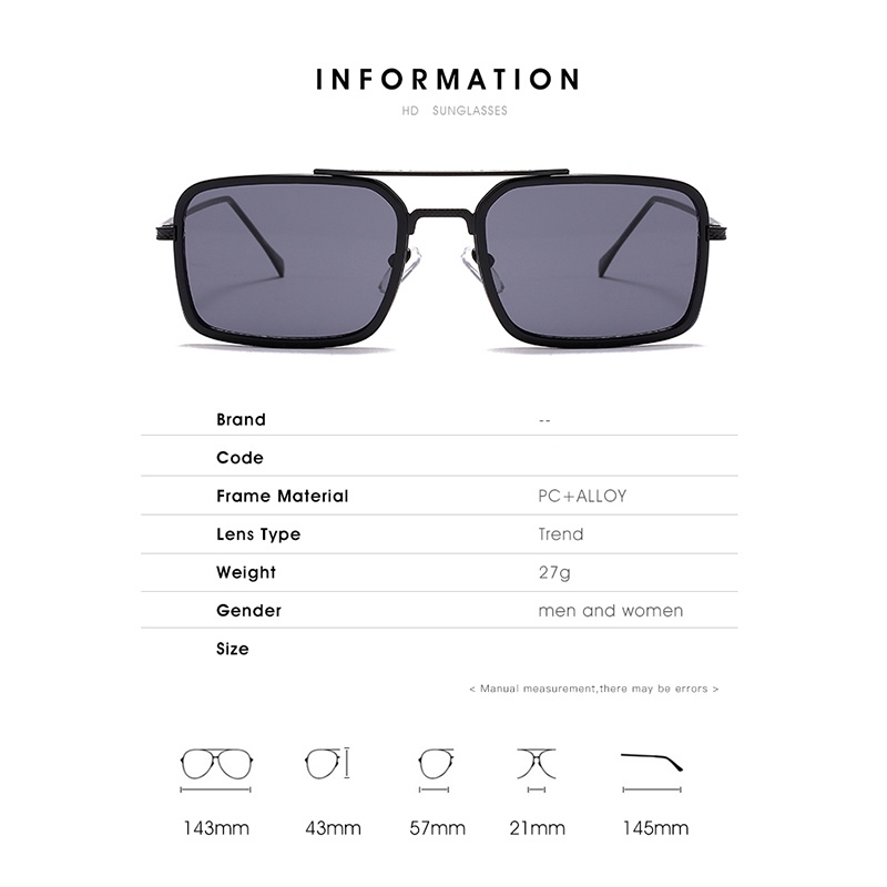 Kính Mát RZ1252 Gọng Vuông Chống Tia UV400 Thời Trang Cho Nam Và Nữ