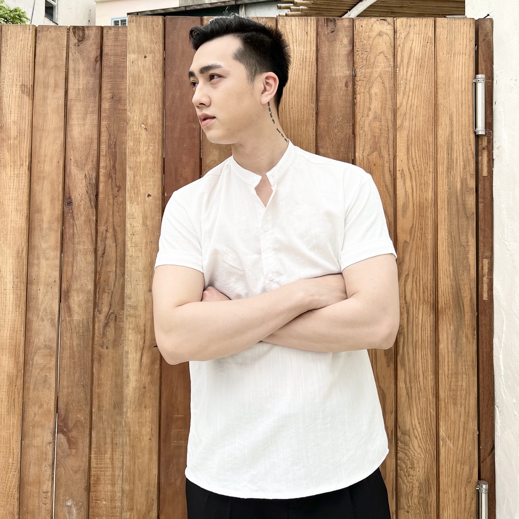 Áo sơ mi đũi tay ngắn cổ bẻ chất liệu cao cấp thoáng mát AUTOMAN A03