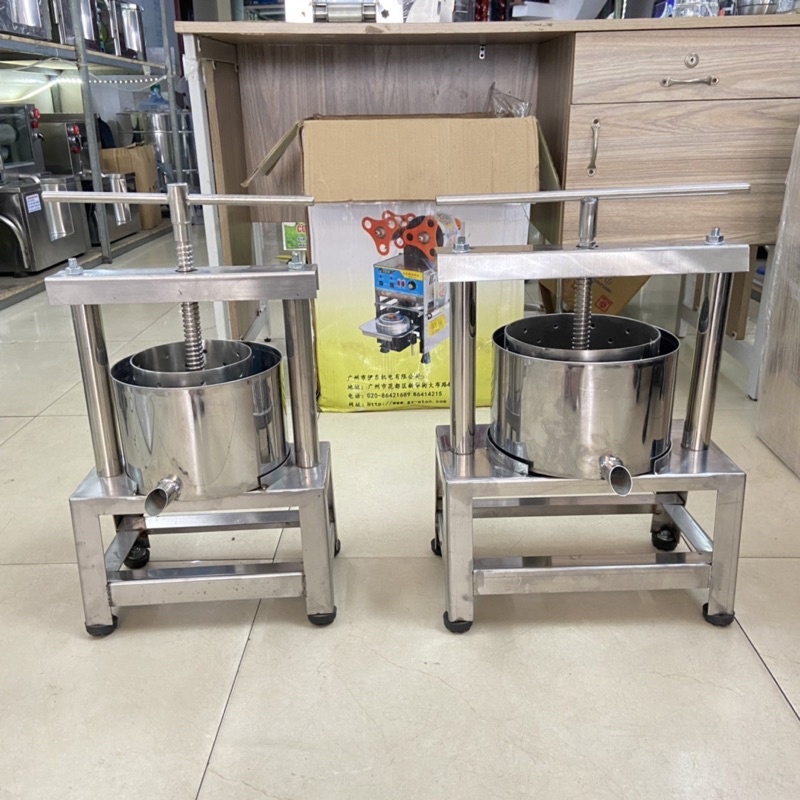 máy ép dừa, máy ép cốt dừa bằng tay INOX - máy ép tóp mỡ 18cm