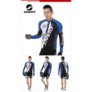 Bộ quần áo đi xe đạp ngắn tay Giant xanh, đỏ