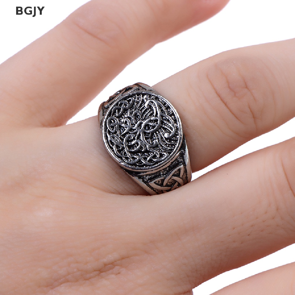 Nhẫn Thép Không Gỉ BGJY Viking Tree of Life Celtics Thắt Nút Trang Sức Cho Nam Mới